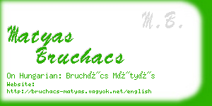 matyas bruchacs business card